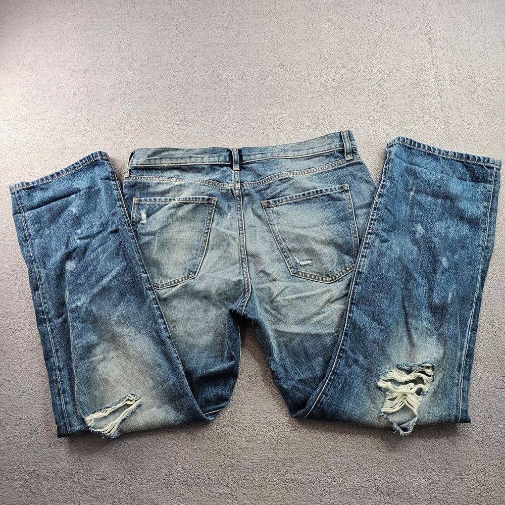 Banana Republic Boyfriend Jeans Men 31L Blue Premium Denim Streetwear Distressed - Picture 13 of 15